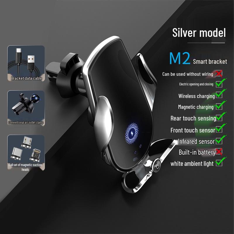 M123 Magic Clip Wireless Car Charger & Auto Clamping Phone Holder