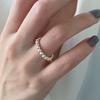 Xiaomi 925 Sterling Silver Rings For Women Geometric Fine Jewelry Finger Adjustable Simple Gold Dots Ring For Party Birthday Gift
