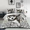 Husky Dog Bedding Set King Queen Size Funny Pet Puppy Duvet Cover For Kids Boys Girls Cute Animal 2/3pcs Polyester Quilt Cover