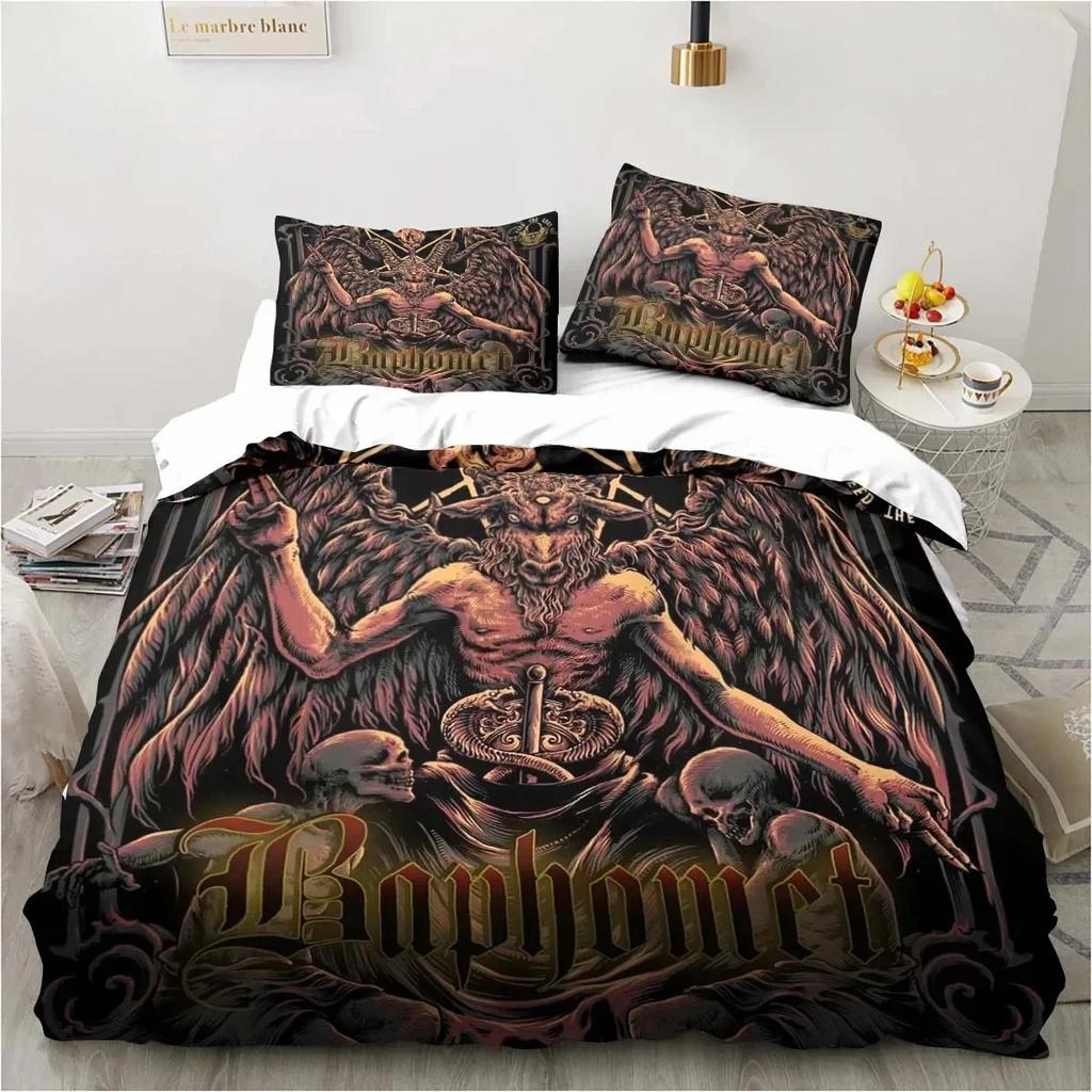 Satanic Satan Devil Bedding Set Boys Girls Twin Queen Size Duvet Cover Pillowcase Bed Kids Adult Fashion Home Textile