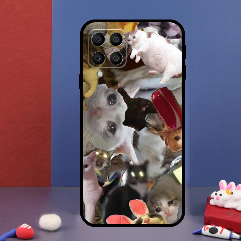 Мемы "Плачущий кот" и "Собака" для чехла телефона Samsung Galaxy M15 M55 M33 M13 M23 M53 M31 M51 M14 M34 M54 M20 M30s M52 M32