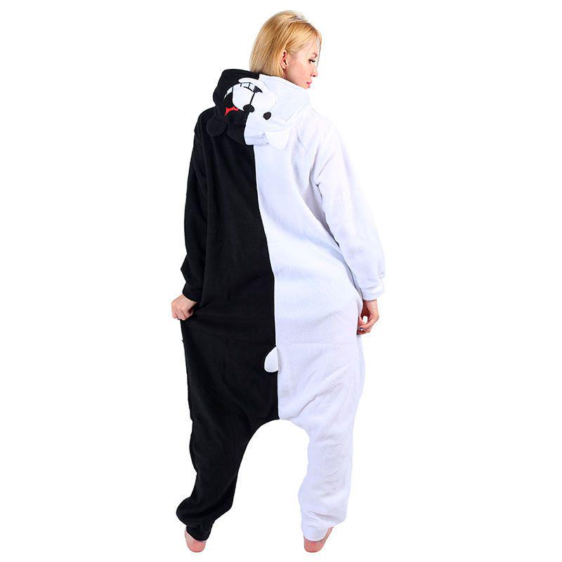 Danganronpa Monokuma Cosplay Adult Onesie Women Men Unisex Sleepwear Kigurumi Jumpsuit Pajamas Halloween Christmas