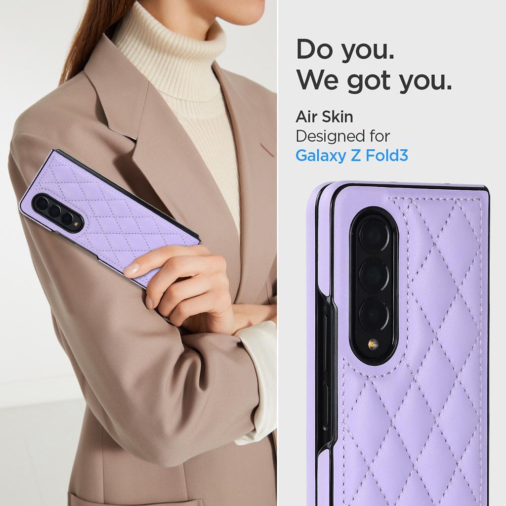 Подходит для чехла на мобильный телефон Samsung Z Fold6 Z Flip5 маленький ароматный ромбовидный защитный чехол клетчатый кожаный чехол 4-го поколения