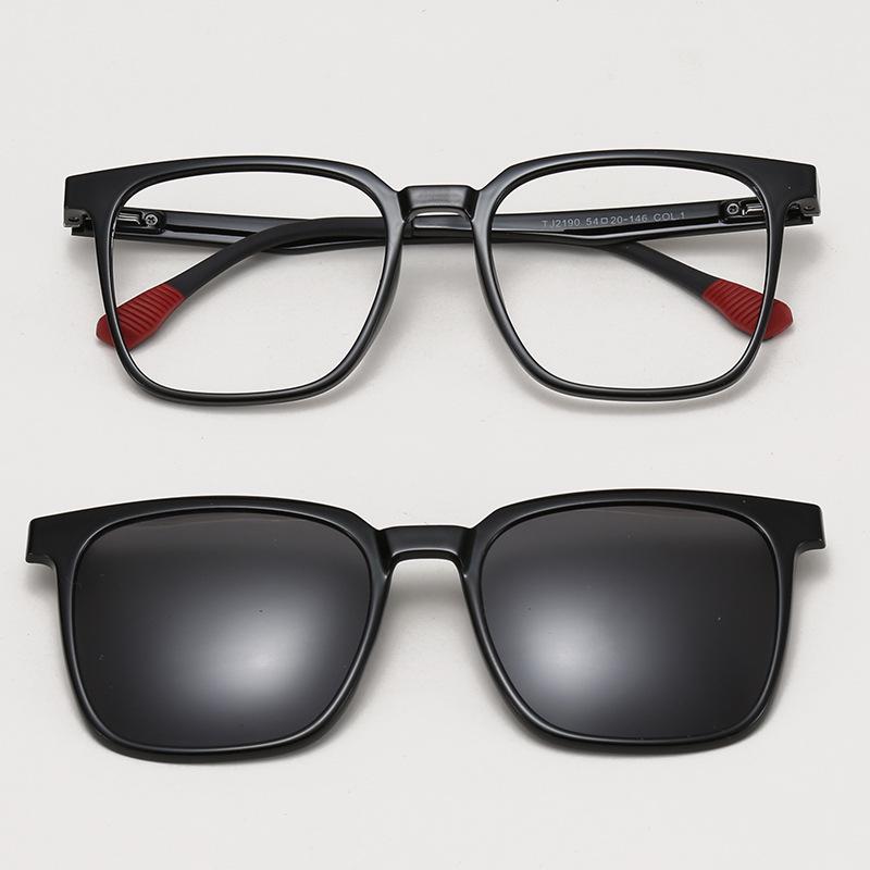 TJ2190 Unisex Three-in-One Magnetic Polarized Clip-on Sunglasses Set