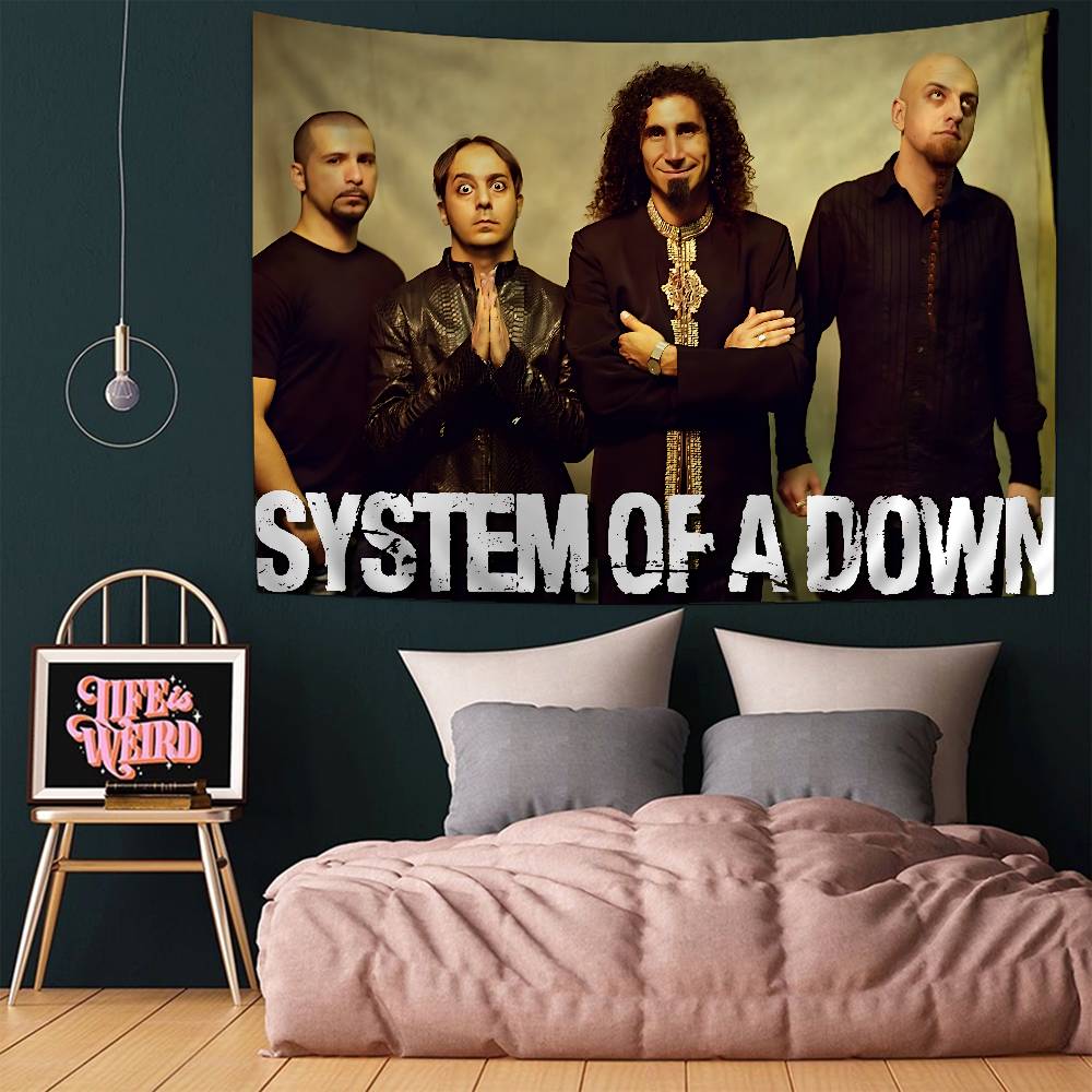 System Of A Down Группа Цветной Гобелен Настенное Полотно Хиппи Цветок Настенные Ковры Декор Комнаты в Общежитии Настенное Искусство Декор