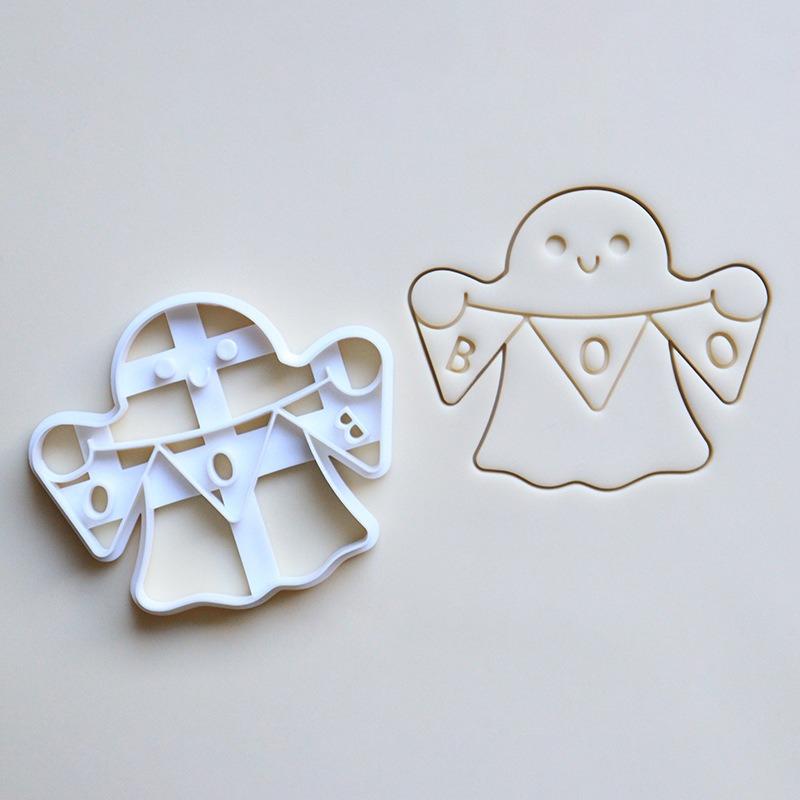 1 шт. Форма для тиснения печенья на Хэллоуин, формочка для печенья на Хэллоуин, инструменты для изготовления печенья в виде призрака, тыквы, фонарика, флага.