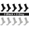 10Pairs/Lot Men Socks Combed Cotton Black Casual Business Breathable High Quality Man Sock New For Male Plus Size EU38-48