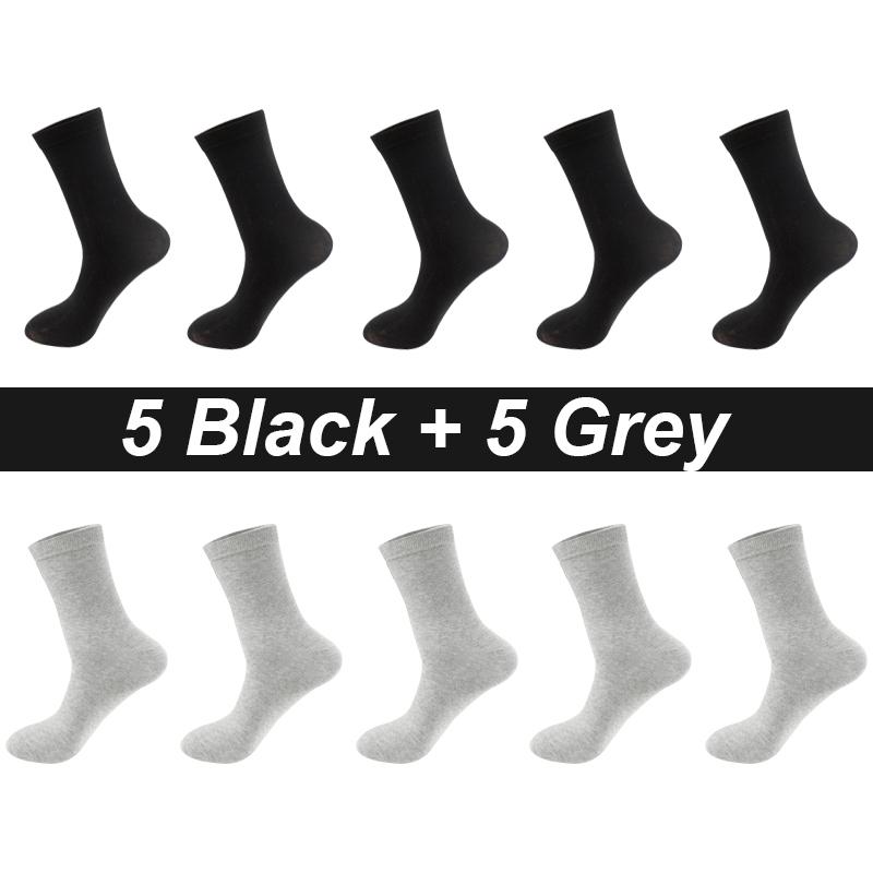10Pairs/Lot Men Socks Combed Cotton Black Casual Business Breathable High Quality Man Sock New For Male Plus Size EU38-48