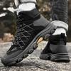Зимние мужские теплые походные ботинки, высокие плюшевые кроссовки для активного отдыха, повседневная обувь