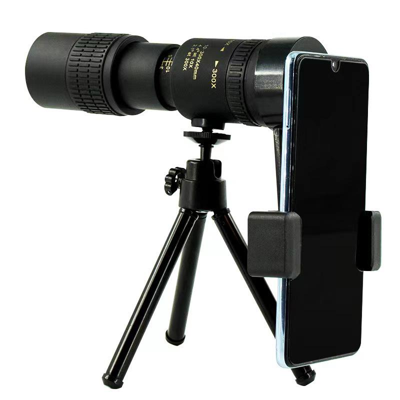 Zoom 10-300x40 Retractable Monocular Telescope for Mobile Photography and Shooting - Ideal Men's Gift