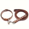 Pet Dog Collar and Leash Set, Cute Paw Pattern Nylon Dog Collar with Bell Long Dog Walking Leash