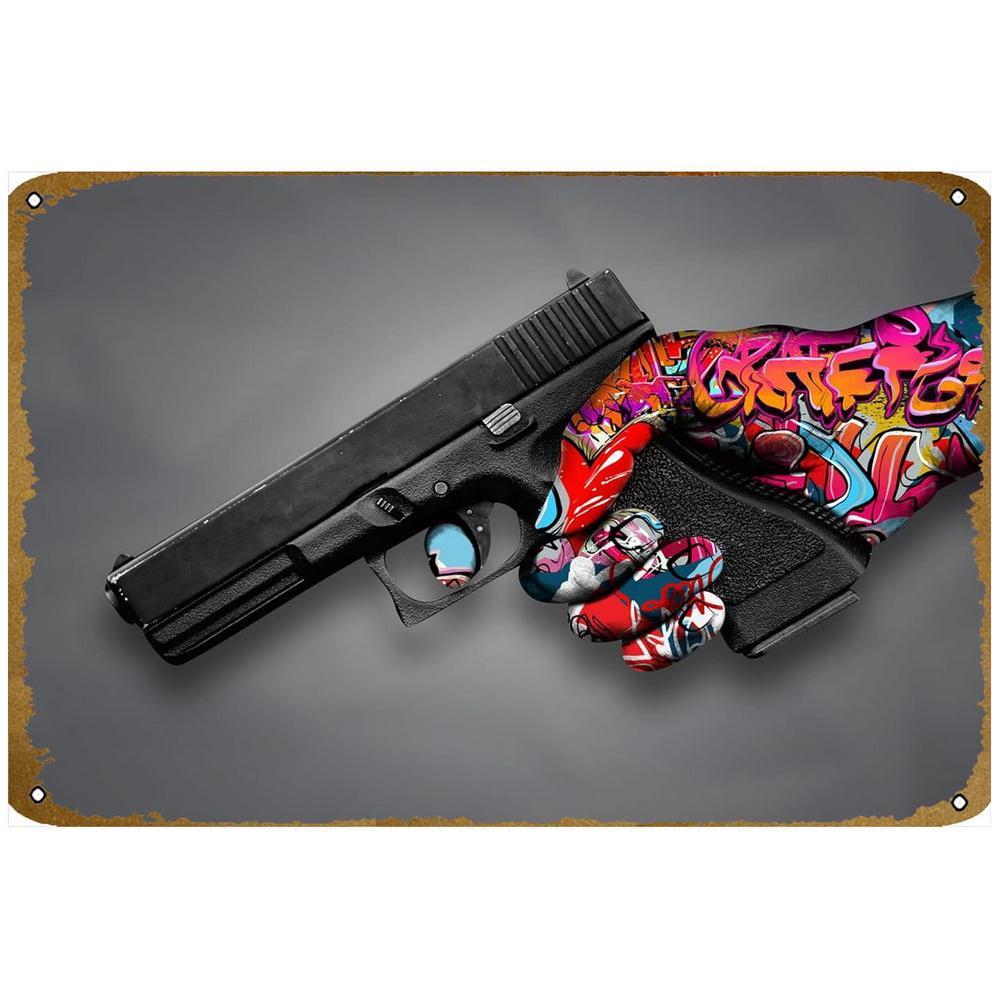 HD Новые Металлические Жестяные Таблички Пистолет Ruger Smith Wesson Винтажный Постер Для Кафе Гаража Бара Клуба Мужской Пещеры Искусство Настенные Декоративные Картины