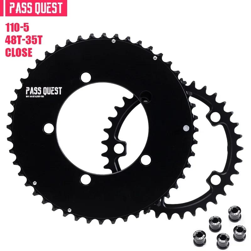 PASS QUEST 110 bcd chainring 5 bolt road bike Narrow wide Chain ring with bolts for Shimano SRAM 11 12 Speed Road Bike tray