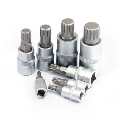 8 шт. 1/4" 3/8" 1/2" Torx Bit Socekt Set Адаптер Шестигранный Ключ Шлицевые Биты Универсальная Головка Для Динамометрического Ключа Трещоточный Торцевой Ключ