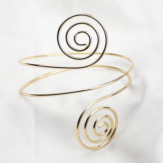 Women Armlet Punk Style Adjustable Multi-layer Pattern Spiral Armband Decoration Alloy Jewelry Upper Arm Bracelet Armlet Bangle Fashion Jewelry