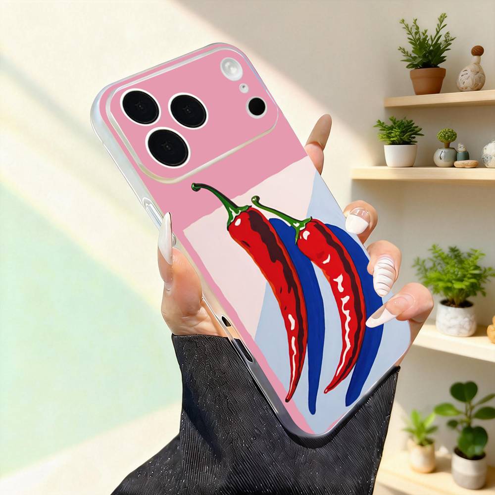 Chili Art Red For iPhone 17,16,15,14,13,12,11,Pro,Max,Plus,Mini,SE4,E Magnetic For Magsafe Wireless Phone Case