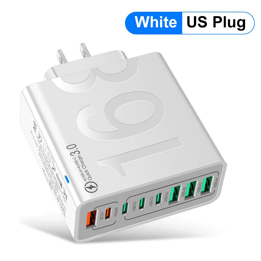 Total 150W Type C Quick Charge 3.0 Fast Charging Mobile Phone Adapter EU/US/KR Plug For Xiaomi iPhone15 13 Samsung