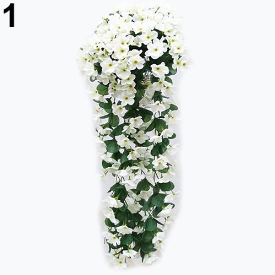 1Bunch Home Decor Artifical Violet Hanging Garland Vine Flower Traling Bracketplant