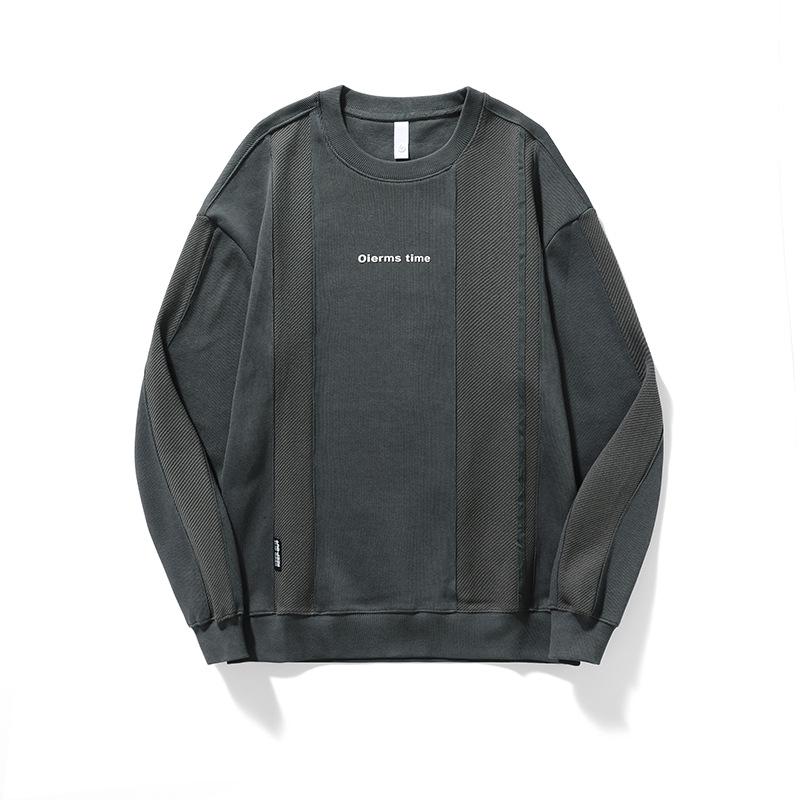 Мужская ретро-толстовка с пэчворком: Тяжелый, Свободный крой, Большой размер, Длинный рукав для Осени и Зимы