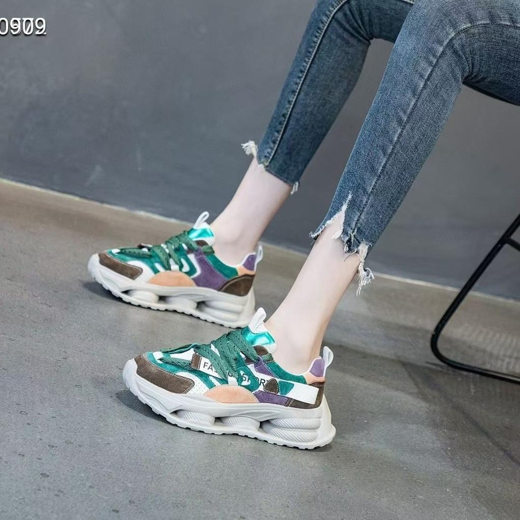 Европейская станция папины кроссовки женские 2025 весна и лето взрыв интернет-знаменитость кожаная цветная платформа удобные спортивные и повседневные s