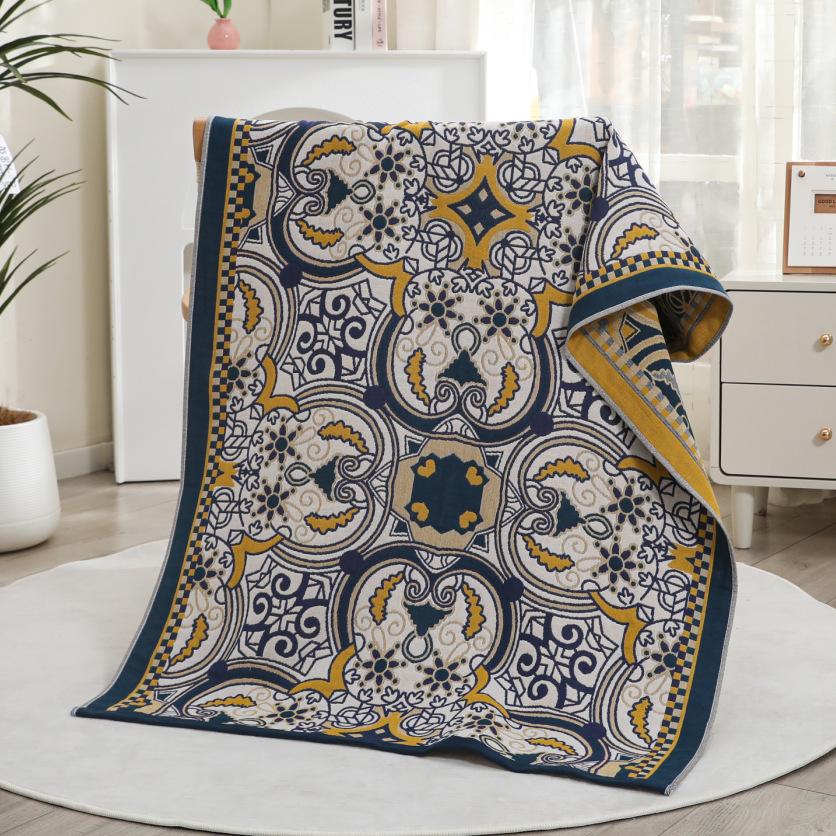 Multi-Layer Gauze Cotton Bath Towel Soft And Comfortable Beach Towel Ethnic Style Sun God Skin-Friendly Water Absorption