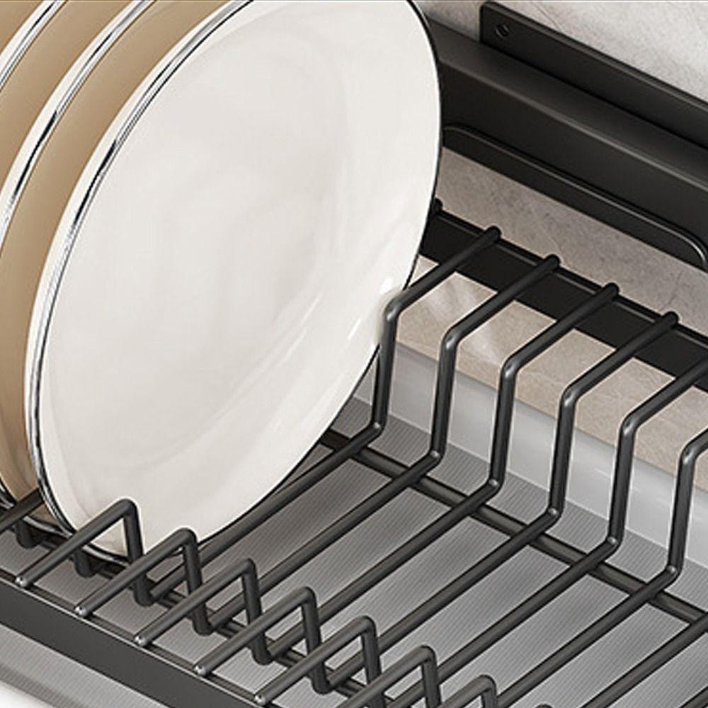 Rust-Proof Dish Drying Rack Wall Mounted Utensil Holder Kitchen Supplies Drain Tray  Kitchen Use