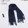 Adult Scarf Double-Sided Velvet Soft Plaid Pattern Autumn Winter Scarf with Tassel Men Women Warm Shawl