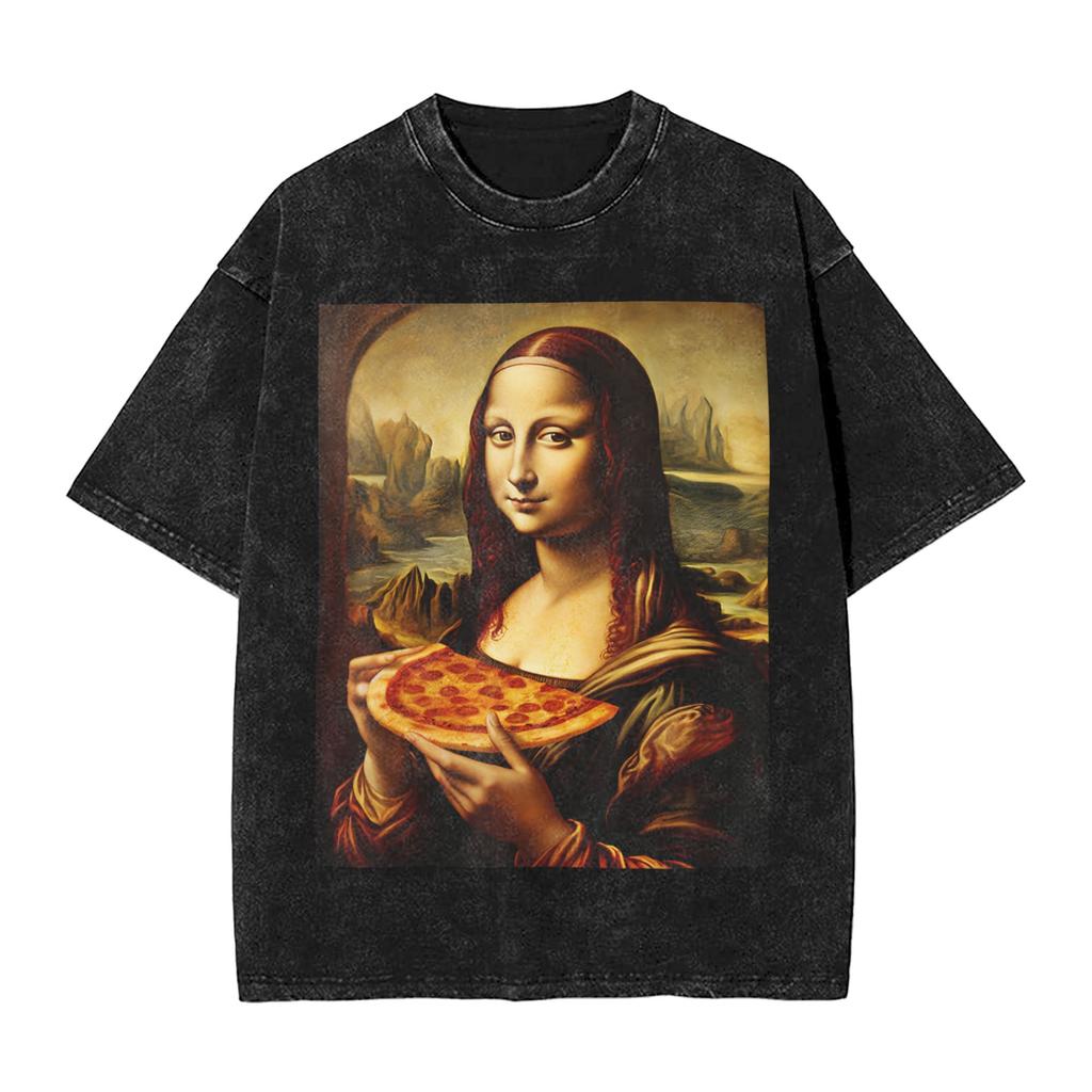 Funny Mona Lisa Selfie Art Meme Tshirt Summer Y2k Funny Tshirts Casual Hippie Tshirt For Men Short Sleeve Printed Clothes