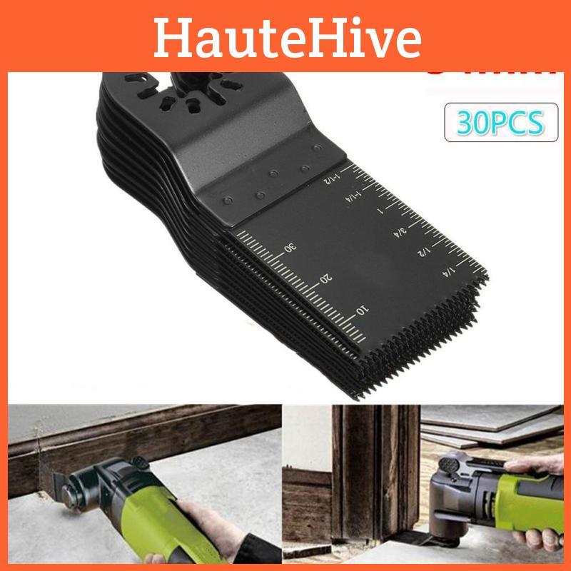Премиальный набор из 30 пильных полотен для осциллирующего многофункционального инструмента с прямой шкалой для Fein Multimaster с долговечностью из высокоуглеродистой стали