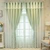 Современный пасторальный стиль, двойная интегрированная кружевная вышитая марлевая занавеска, затеняющая теплоизоляционная занавеска