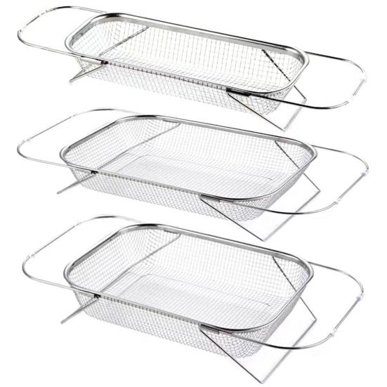 Sink Drainer Basket Stainless Steel Expandable Sink Colander Strainer Basket for Vegetables Fruits Pasta Dishes