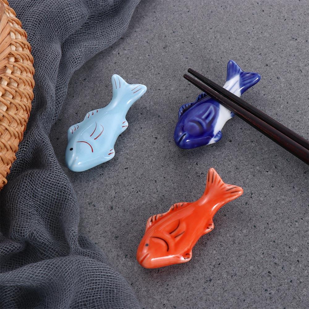 Fork Fish Shaped Cute Ceramic Chopstick Rest Chopsticks Holder Dinnerware Stand Tableware Rack