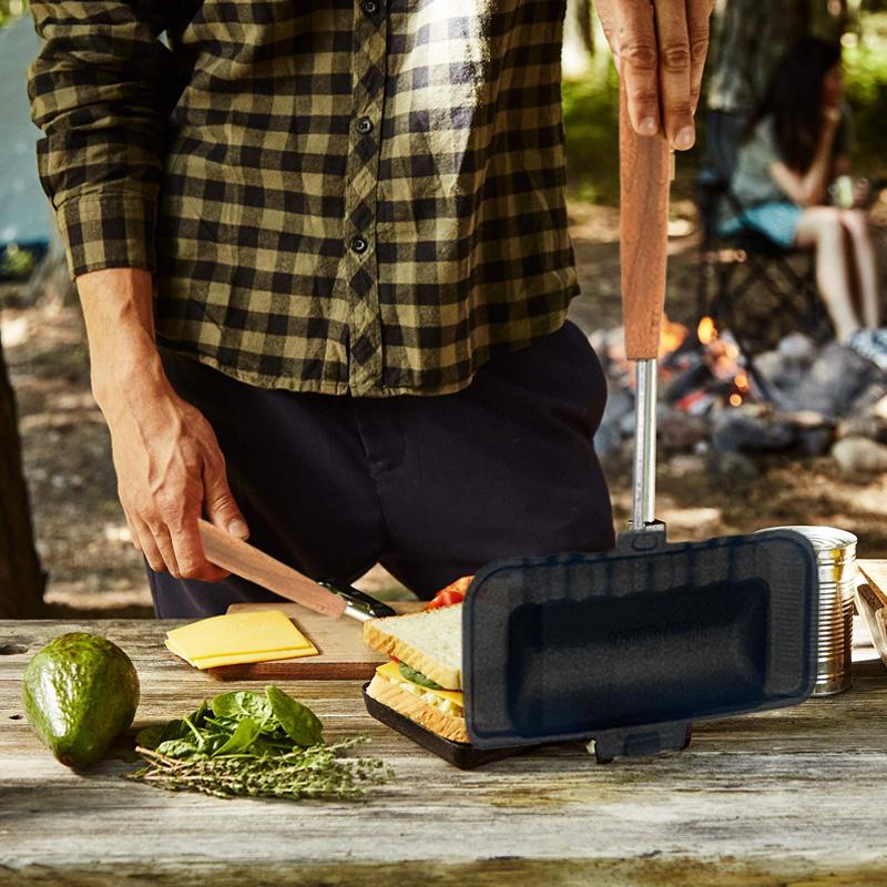 Двусторонняя сковорода для сэндвичей, антипригарная складная сковорода-гриль для хлеба, тостов, машина для завтрака, блинница, кухня