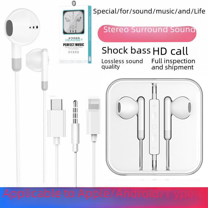 Type-C Wired In-Ear Earphones Compatible with Huawei, Apple, OPPO, Xiaomi, Vivo, and Honor Phones