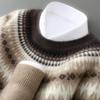 Мужской кашемировый свитер с узором Fair Isle - С круглым вырезом, ретро-жаккард, мягкий и приятный для кожи, утолщенный дизайн, модный стиль