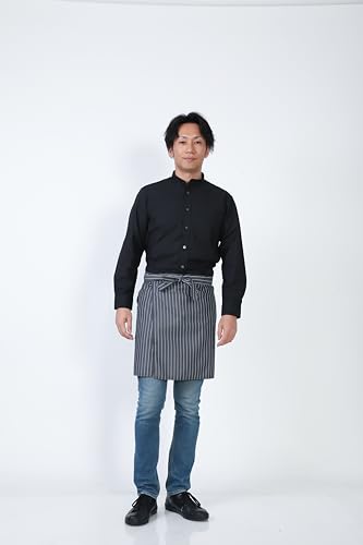 Семь Униформ GH7021-9 Рубашка Оксфорд с длинным рукавом и воротником-стойкой, Черная, SS