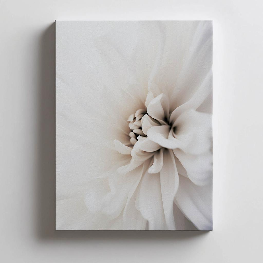 Delicate White Dahlia Delicate White Dahlia, 30X40 Cm, Gold Aluminum Frame, 230 Gsm Matte Paper