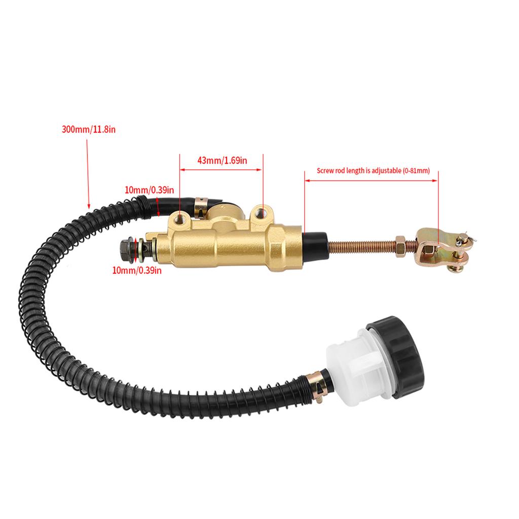 Motorcycle Rear Foot Brake Master Cylinder Pump Reservoir Gold for Honda CR125 CR250 CBR600