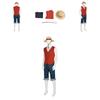 Костюм Луффи из фильма One Piece в реальной жизни для мужчин, косплей Короля Пиратов, Королевство Вано