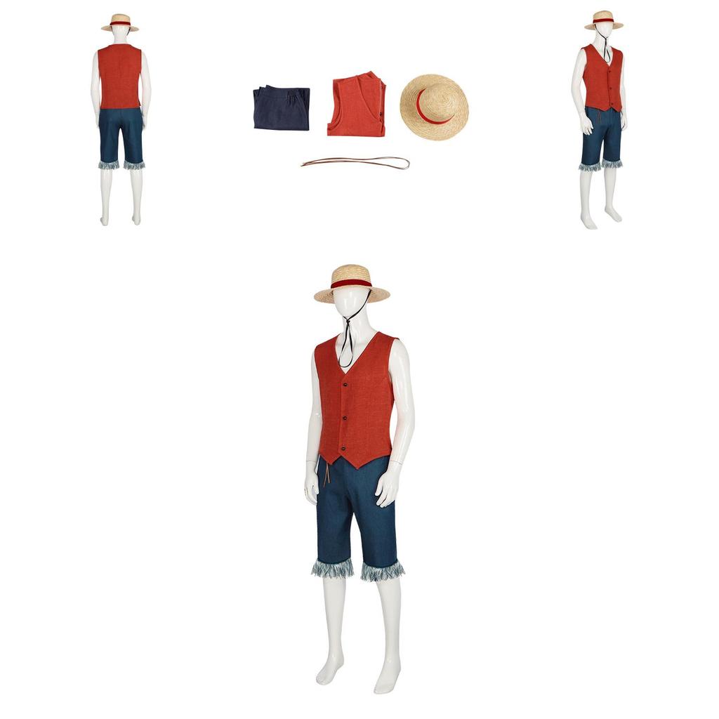 Костюм Луффи из фильма One Piece в реальной жизни для мужчин, косплей Короля Пиратов, Королевство Вано