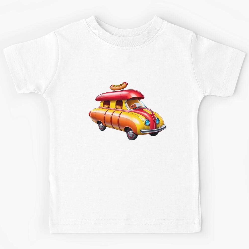 Funny Concept Cartoon Hotdog Car Kids T-Shirt