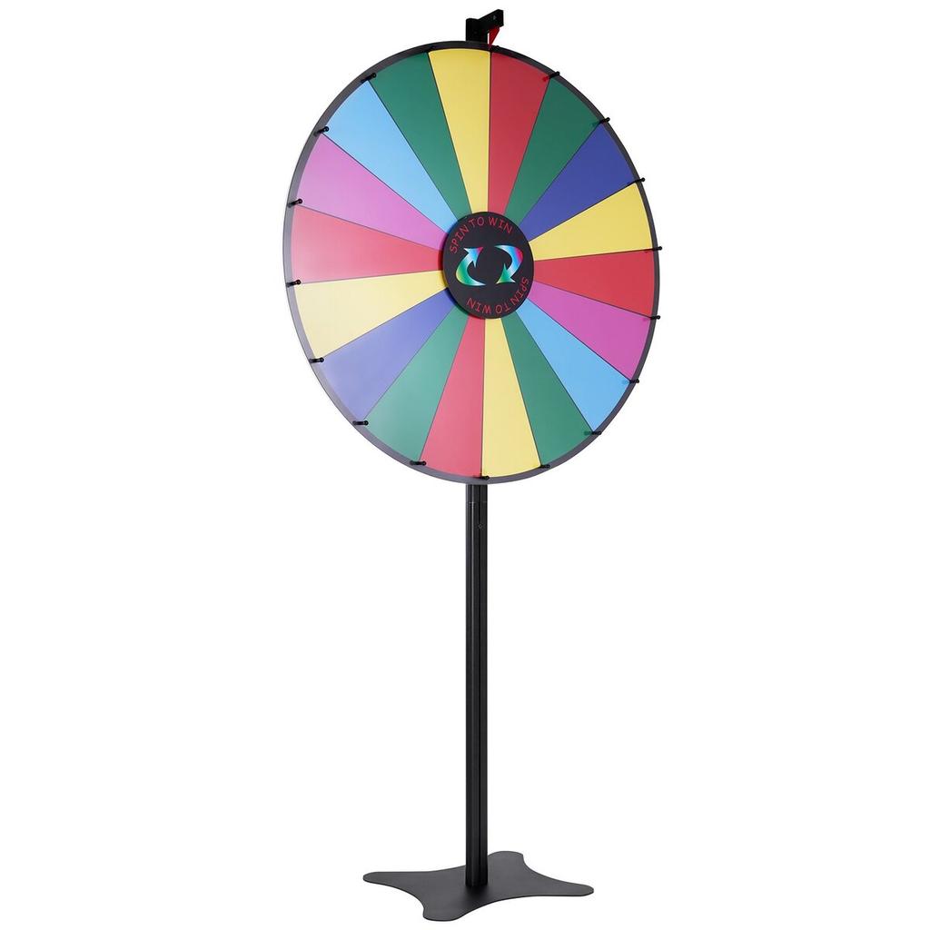 36 inch Spinning Prize Wheel, 18 Slots Spinning Wheel, Roulette Wheel with a Dry Erase and 2 Markers, Tabletop or Floor Standing Win Fortune Spin