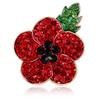 Fashion Painting Oil Big Red Environmentally Friendly Alloy Rhinestones Poppy Flowers Brooch Corsage Brooches Women Personalized Pins