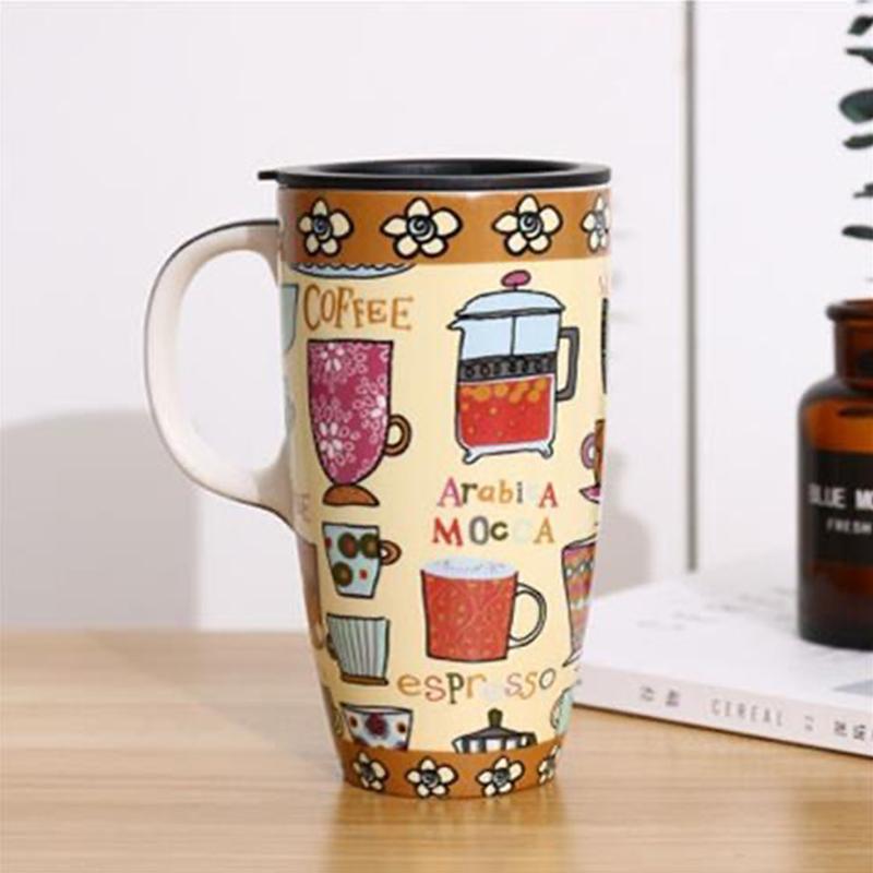 Креативная индивидуальная кружка, большая емкость, бытовая чашка для воды, расписная керамическая чашка для воды, кофейная чашка, чашка для молока, чашка для завтрака