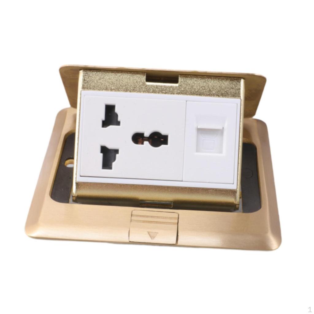Напольная коробка Комплект электрической розетки Бытовая Медь Домашний офис Зарядная станция Столешница Тампер
