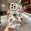 Черный Чехол для Телефона из ТПУ с Цветочным Рисунком для Xiaomi 14T 13T 12T Poco F6 F5 X3 X6 X5 M6 Pro 4G Mi 14 13 12 11 Lite 5G NE