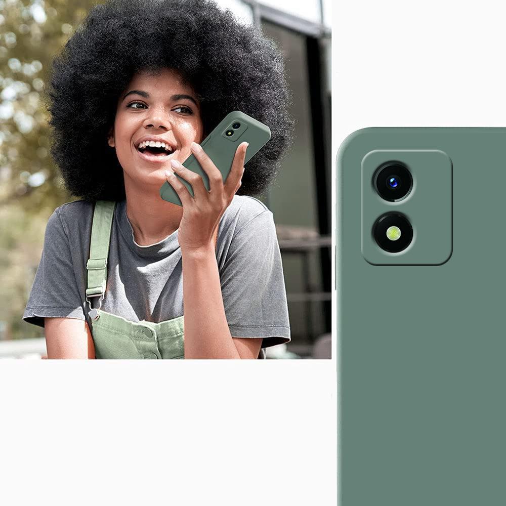 Case for Vivo Y01, silicone with camera protection, green