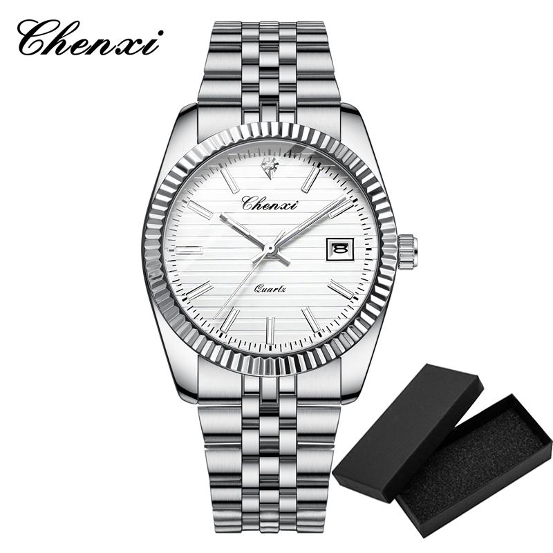 Fashion Chenxi Business Sport Quartz Watch For Men Waterproof Luminous Classic Creative Clock Dial Calendar Full Stainless Steel