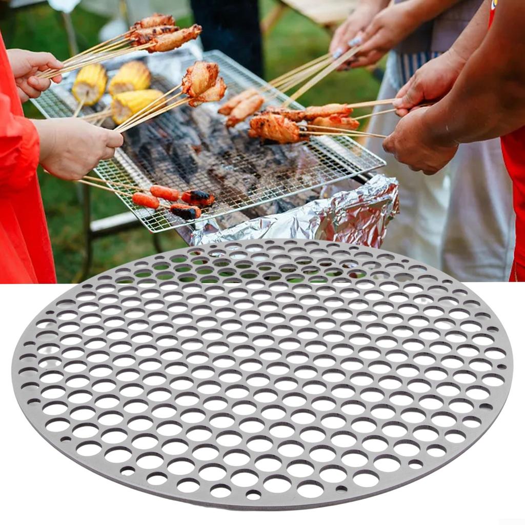 Stainless Steel Roasting Rack Round Mesh BBQ Mat for Charcoal Grilling