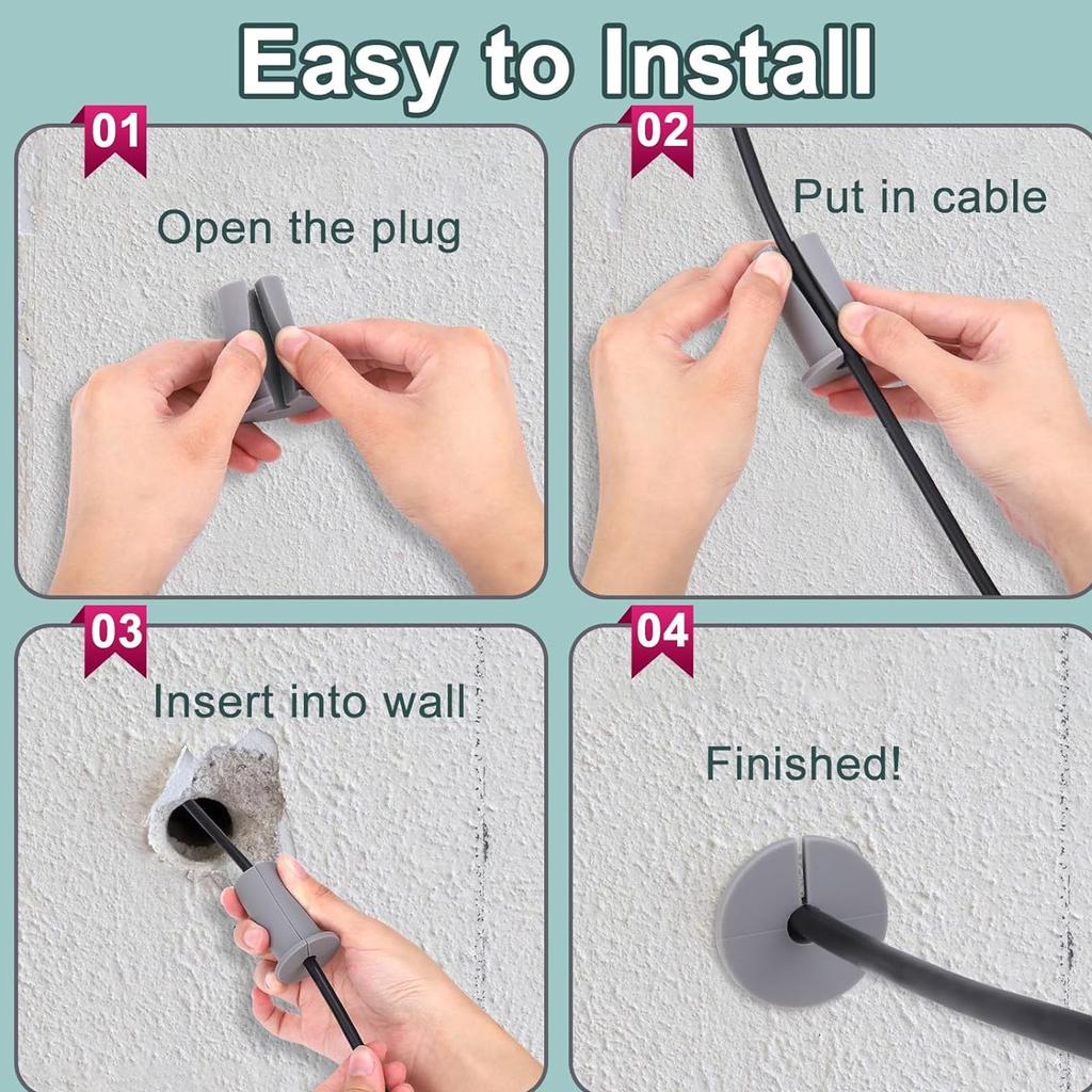 4 шт., втулка для кабеля Ethernet, 1 дюйм, резиновая втулка для настенного кабеля, проходная втулка для дома и на открытом воздухе